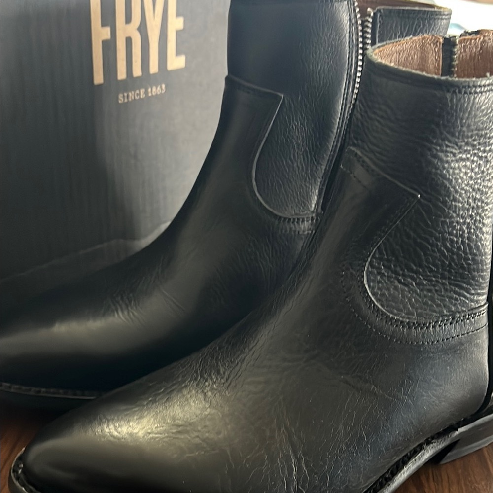 Frye Black Heeled Boots with Chelsea Design